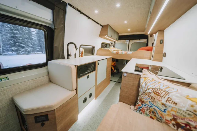 Fjord four-season ski van by Yama Vans on an AWD Sprinter