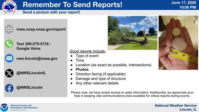 How to report thunderstorm damage to NWS Lincoln.