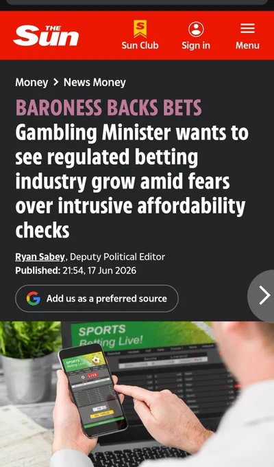 Gambling minister wants to see regulated betting industry grow amid fears over intrusive affordability checks