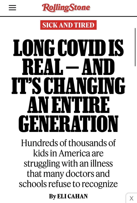 Headline says long Covid is real and it’s changing an entire generation hundreds of thousands of kids in America are struggling with an illness that many doctors and schools refuse to recognize